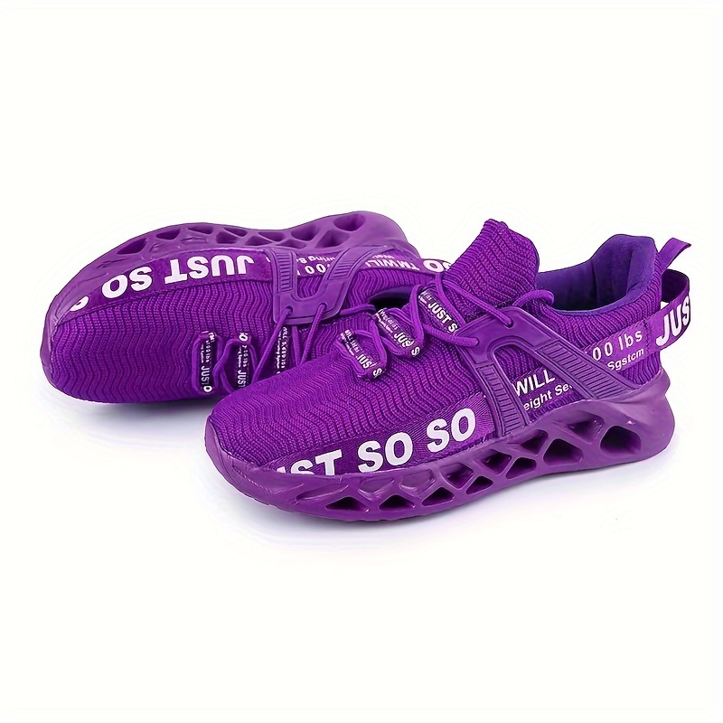 womens solid color trendy sneakers lace up soft sole platform letter print walking shoes blade type running shoes details 8